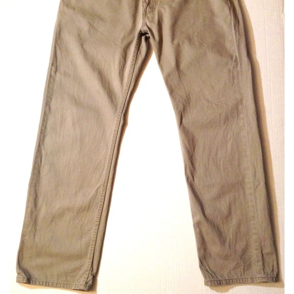 Levis 505 Jeans Mens Size 38x32 Khaki Straight Leg Relaxed Cotton Denim Pants - Picture 3 of 9